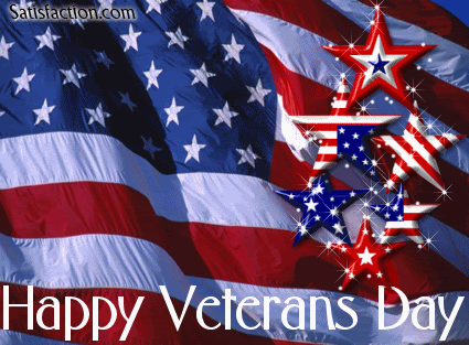 Happy Veterans Day American Flag Stars Glitter