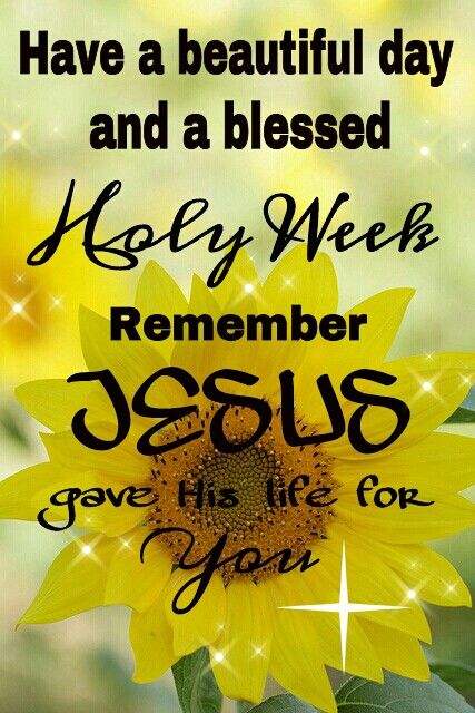 Have A Beautiful Day And A Blessed Holy Week Remember Jesus Gave His Life For You
