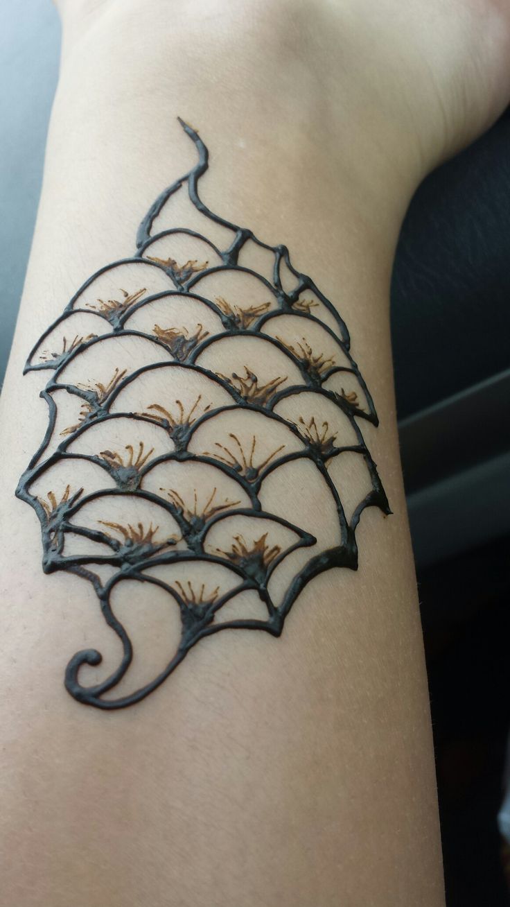 Henna Mermaid Scale Tattoo Design For Sleeve