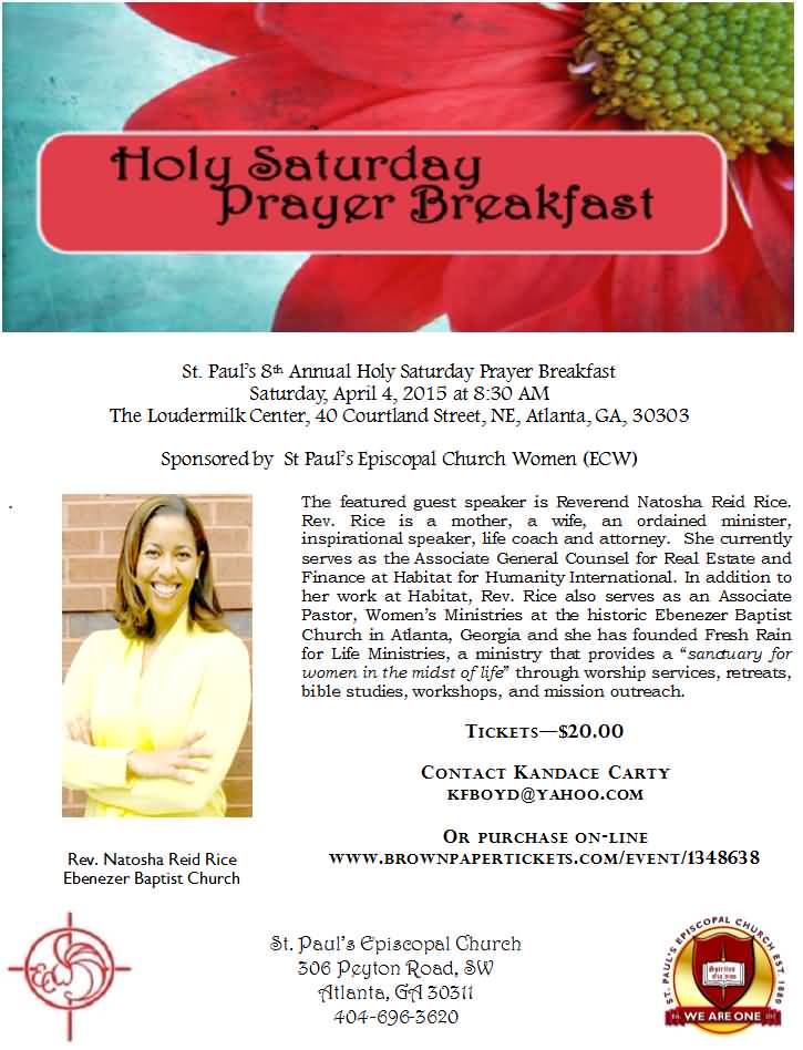 Holy Saturday Prayer Breakfast