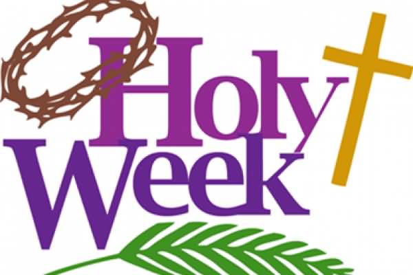 Holy Week Blessings Thorn Crow, Palm Leaf And Cross Illustration