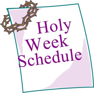 Holy Week Schedule Note With Thorn Crown
