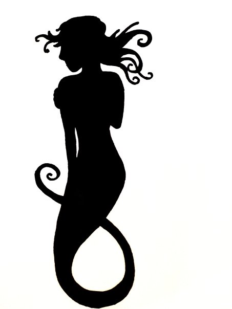 Impressive Silhouette Mermaid Tattoo Design