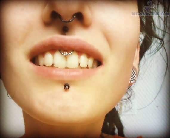 Labret, Smiley And Septum Piercing Picture