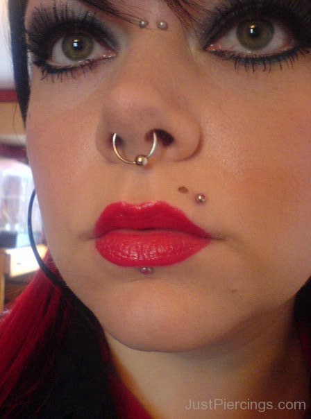 Labret and Double Madonna Piercing