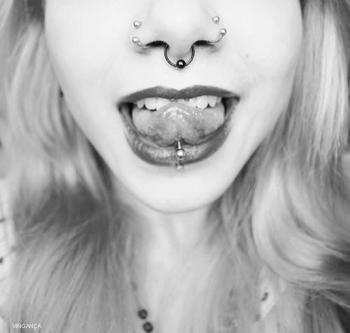 Labret, septum And Smiley Piercings For Girls