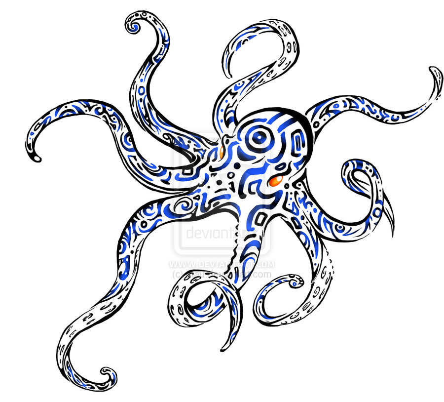 Latest Tribal Octopus Tattoo Design