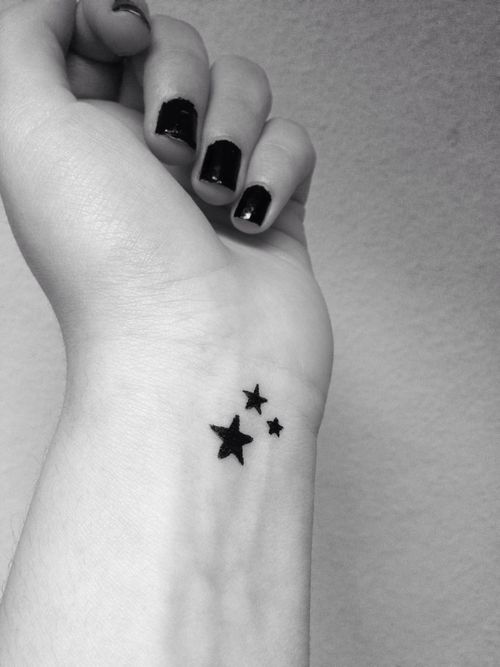 Left Wrist Small Black Stars Tattoos On Wrist