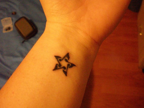 Music Notes Star Tattoo On Wrist