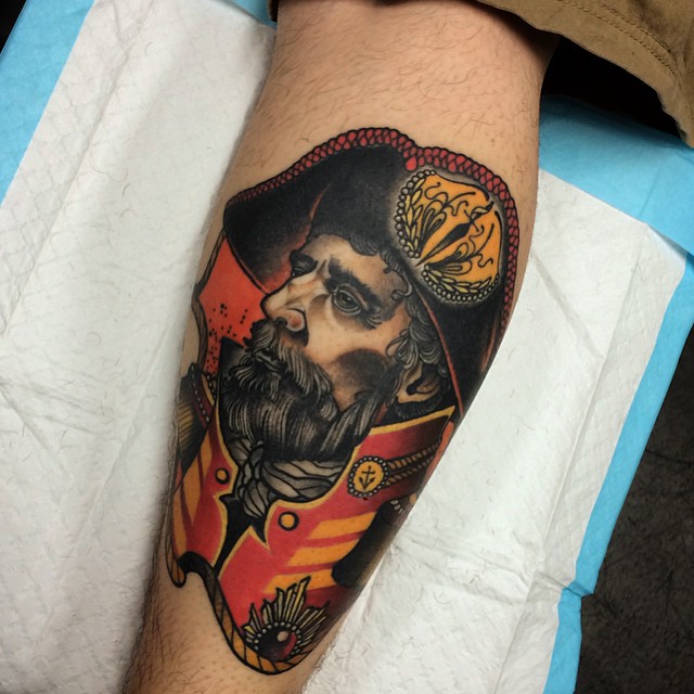 Neo Pirate Head Tattoo Design For Sleeve By Conor Wearn