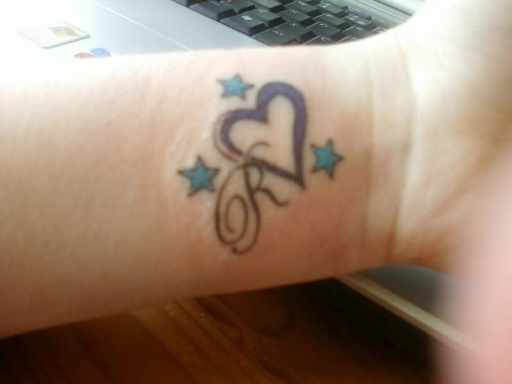 Nice Small Blue Star Tattoos On Wrist