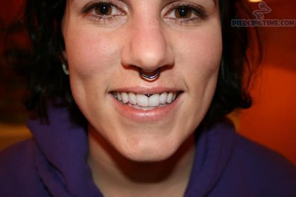 Nice Smiling Girl With Smiley And Septum Piercing