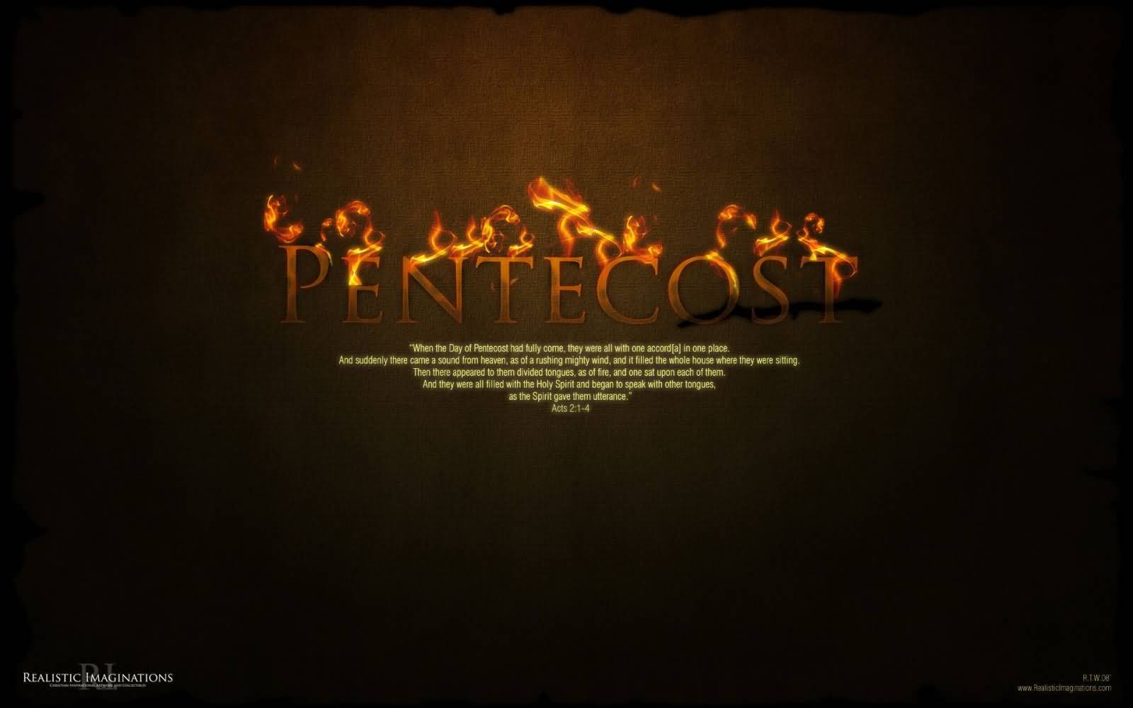 Pentecost Flame Text Wallpaper Image