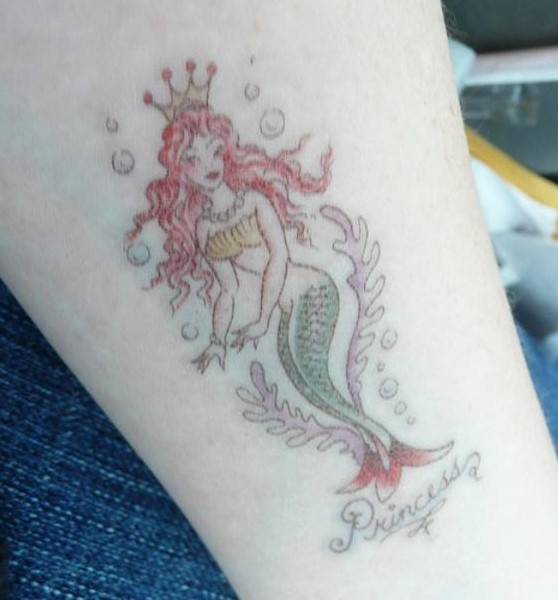 Princess - Cool Mermaid Tattoo Design For Sleeve