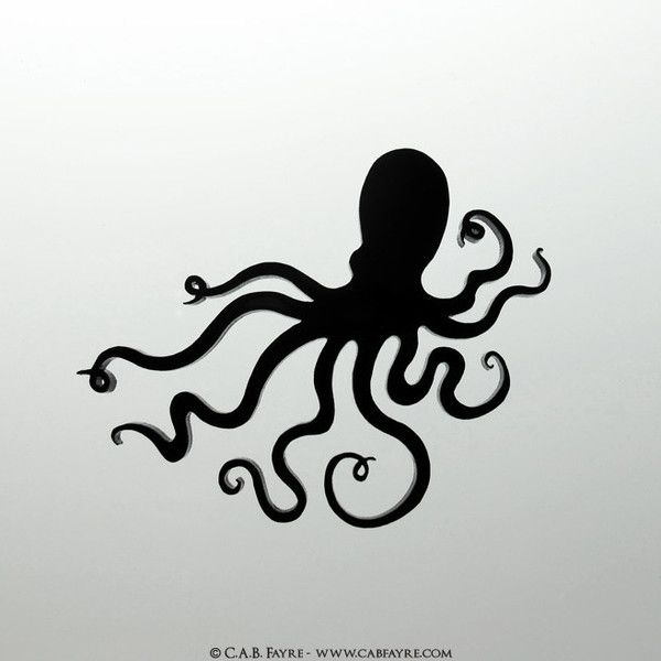 Silhouette Small Octopus Tattoo Design