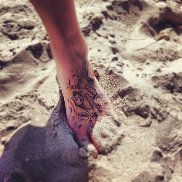 Simple Mermaid Tattoo On Left Foot