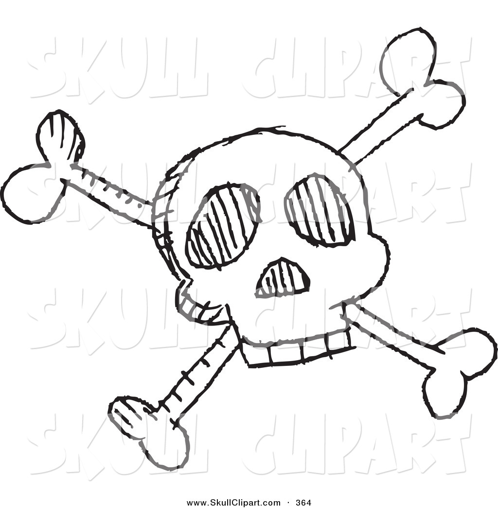 Simple Pirate Skull With Crossbone Tattoo Design
