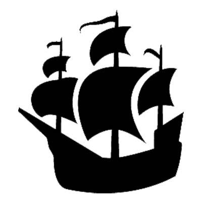 Simple Silhouette Pirate Ship Tattoo Design