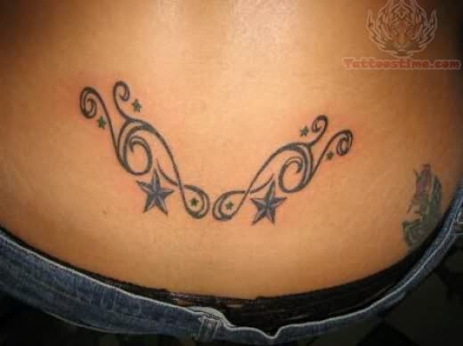 Small Nautical Star Tattoo On Lower Back