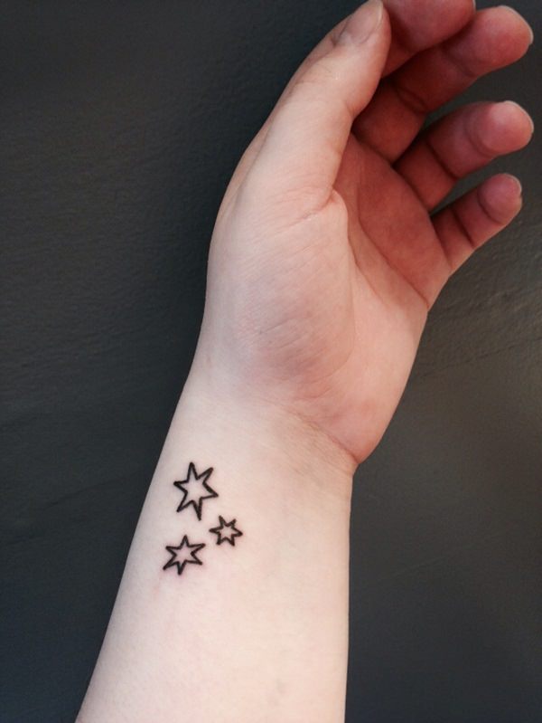 Small Three Star Tattoos On Wrist