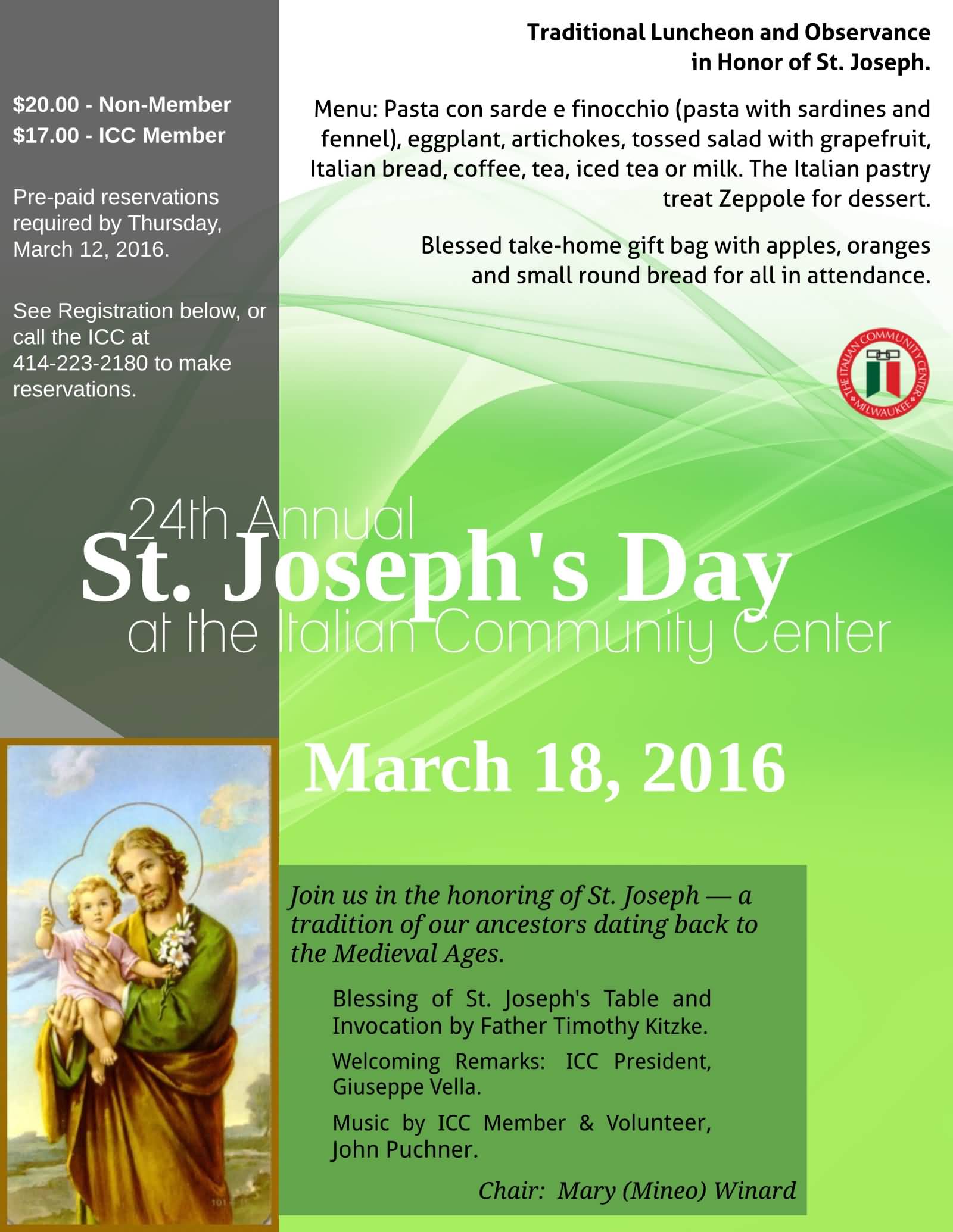 St. Joseph's Day At The Italian Community Center