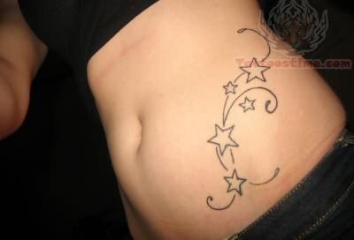 Left Hip Star Tattoos For Girls