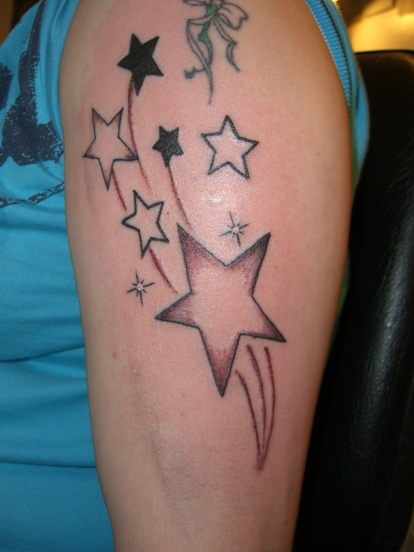 Star Tattoos On Left Arm For Girls