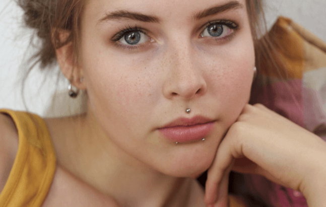 Surface Lip And Medusa Piercing
