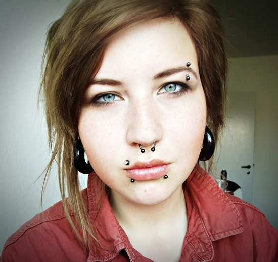Surface Lower Lip And Madonna Piercing