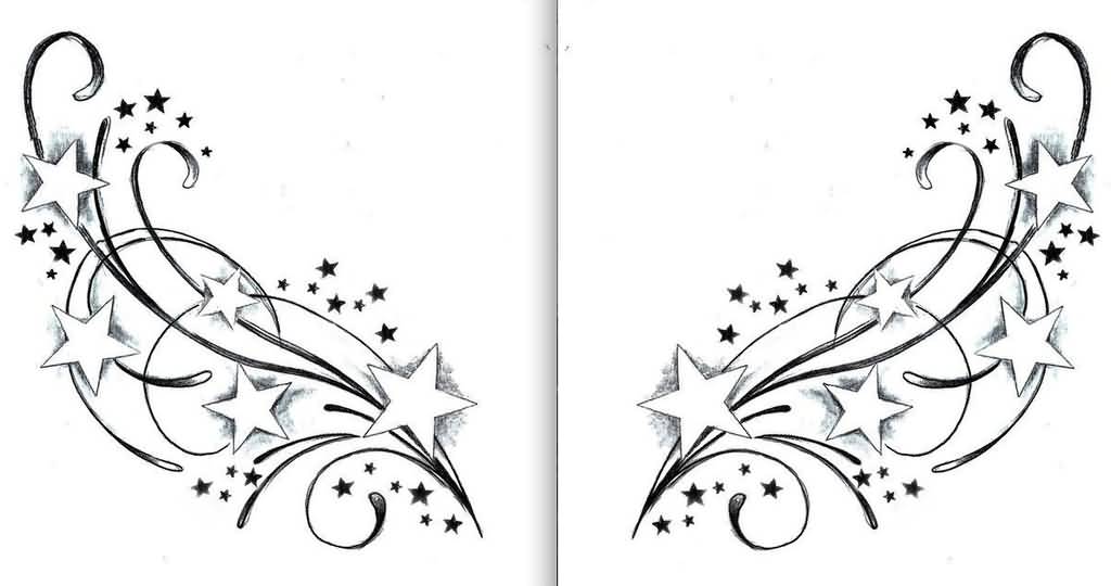 Swirl Star Tattoos Designs