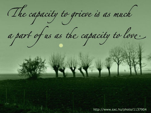 The capacity to grieve is as much a part of us as the capacity to love.