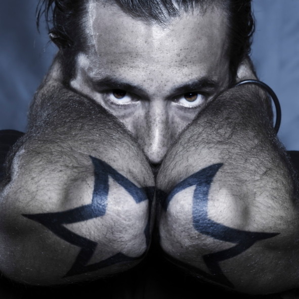 Twin Star Tattoos On Man Left Elbow