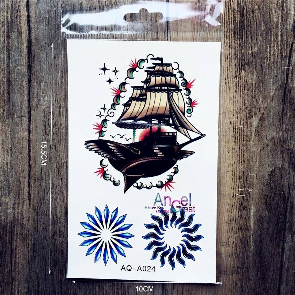 Unique Traditional Pirate Ship Tattoo Design