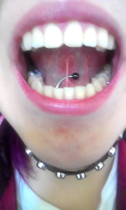 Webbing Piercing With Curved Black Barbell