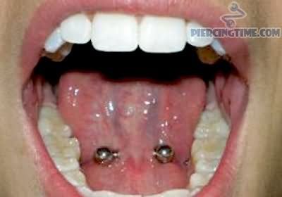 Webbing Piercing With Silver Barbell