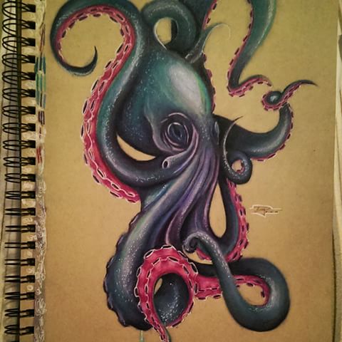Wonderful Realistic Octopus Tattoo Design