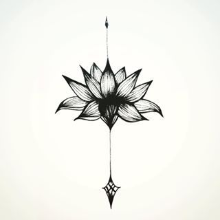 Classic Black And Grey Lotus Flower Tattoo Design