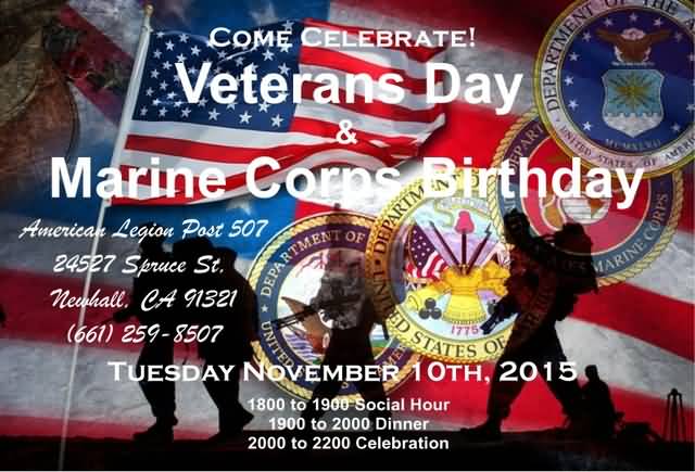 Come Celebrate Veterans Day & Marine Corps Birthday
