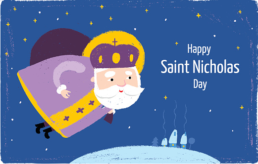 Happy Saint Nicholas Day postcard