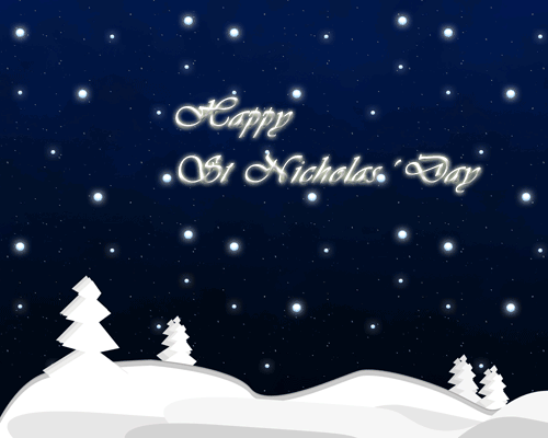 Happy St. Nicholas Day Twinkling Stars Animated Picture