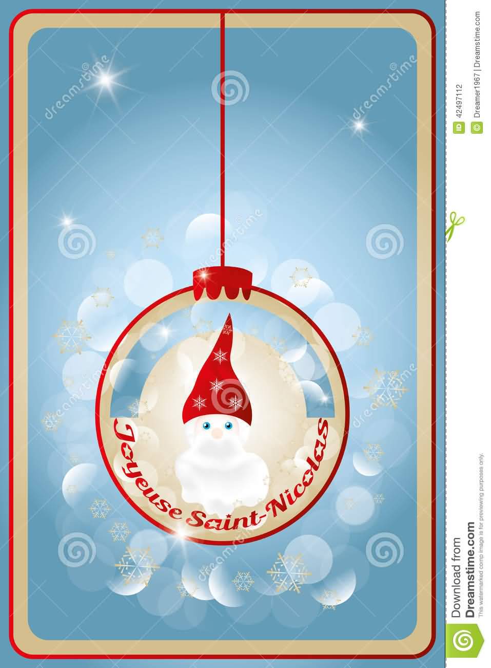 Joyous St. Nicholas Day Wishes Tag Illustration