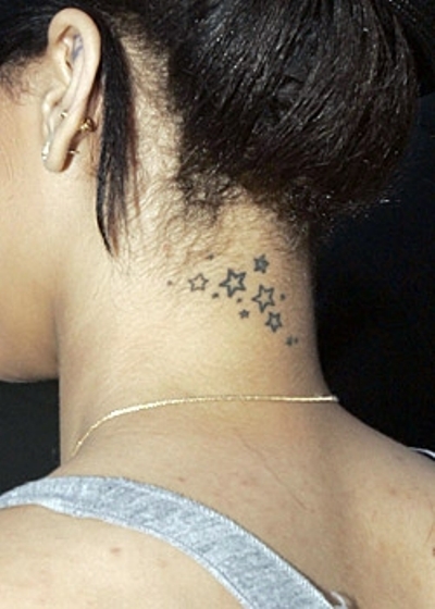 Star Tattoos On Girl Nape