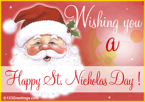 Wishing You A Happy St Nicholas Day Santa Claus Greeting Card