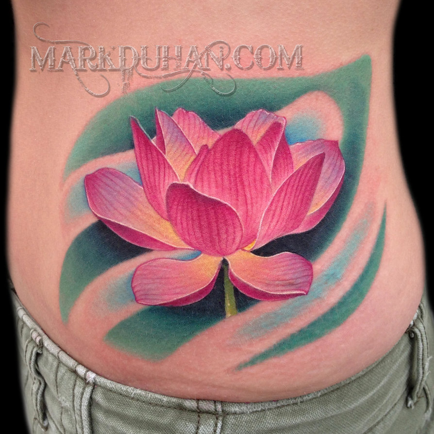 3D Traditional Lotus Tattoo On Left Side Rib By Amduhan