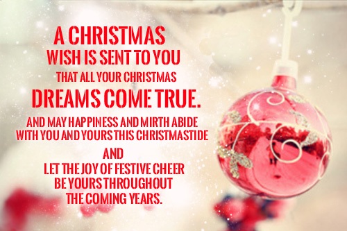 A Christmas Wish Is Sent To You That All Your Christmas Dreams Come True