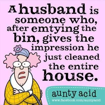 A Husband is... Someone Who After Emptying the Bin Gives the Impression He Just Cleaned the Entire House