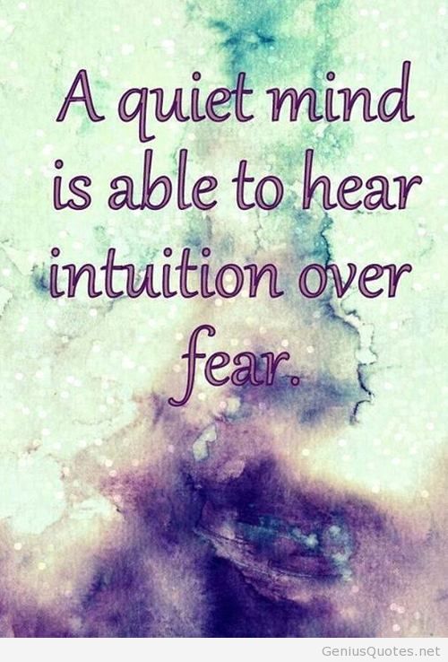 A quiet mind is able to hear intuition over fear