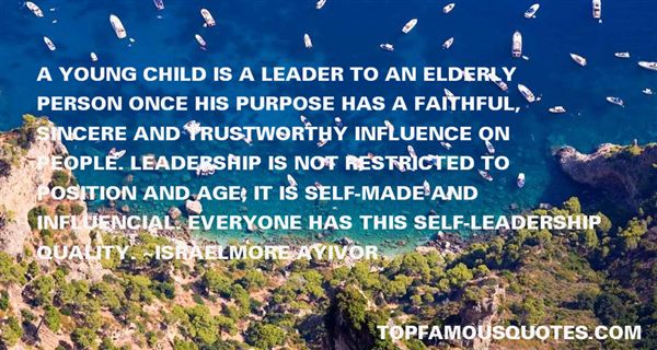 A young child is a leader to an elderly person once his purpose has a faithful, sincere and trustworthy influence on people. Leadership is not restricted to … Ishael More Ayivor