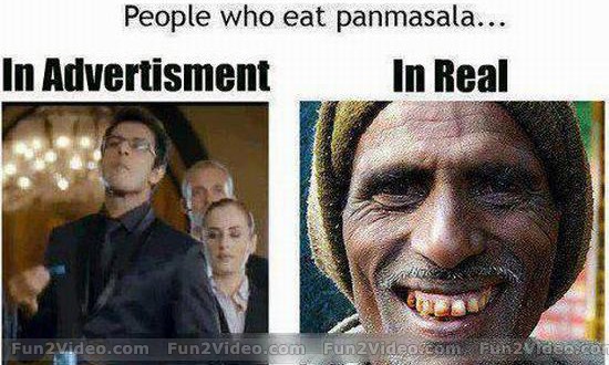 Advertisement And Reality Of People Who Eat Panmasala