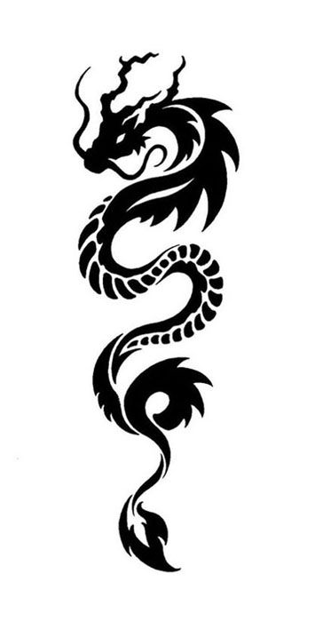 Amazing Black Dragon Tattoo Design